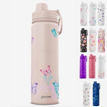 Imagem de Garrafa Térmica Gocase Original Premium Estampas 650ml, Rosa Aquarela 
