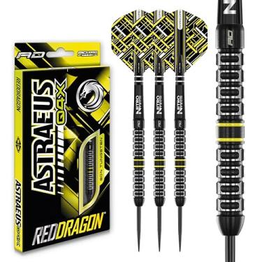 Imagem de RED DRAGON Astraeus Q4X Conjunto de dardos de ponta de aço de tungstênio premium de 26 gramas com voos e hastes