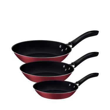 Imagem de Jogo de Frigideiras 3 Peças Tramontina Linz com Revestimento Antiaderente Starflon Max - Vermelho 