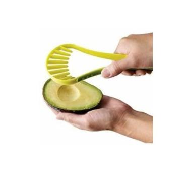 Imagem de Fatiador e Cortador de Abacate Flexível Avocado Prático Verde Mamão - 