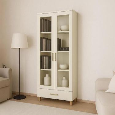 Imagem de Cristaleira Duas Portas de Vidro 77 cm Dalla Costa 100% MDF - Pradel S