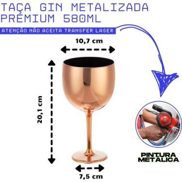Imagem de KIT 10 Taças De Gin 580ml Metalizadas Premium Lisa S/gravar - JRMarket