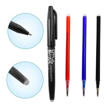 Imagem de Caneta Preta Apagavel Tecido Papel Escolar Textil 03 Refil - De Acordo