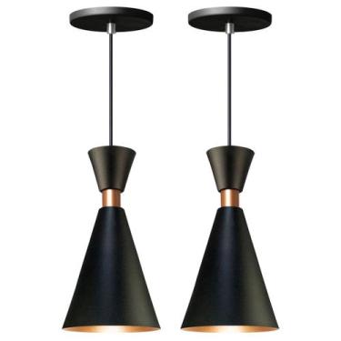 Imagem de Kit 2 Luminária Pendente Mini Pequim 24Cm Balcão Bancada - Iluminar Am