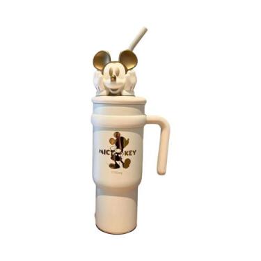 Imagem de Garrafa Térmica Grande De 900ml Com Desenho Do Mickey Mouse E Morango,