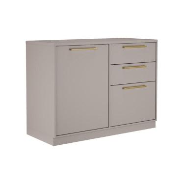 Imagem de Balcão 1 Porta 3 Gavetas 120cm Com Tampo E Dobradiças Slow Motion Essence - Itatiaia Fendi