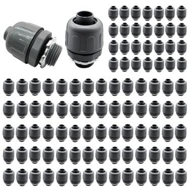 Imagem de 100 peças 1/2 polegada conector apertado líquido, acessórios de conduíte elétrico de PVC, conector de conduíte flexível de 180 graus não metálico para cozinha doméstica HVAC tubos ao ar livre tubos