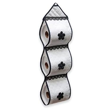 Imagem de Kit 2 Porta Papel Higiênico Matelado Para 3 Rolos Decorativo (BRANCO)