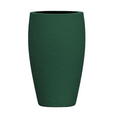 Imagem de Vaso Fibra De Vidro Texturizado Atenas P 52cm Decorativo (Verde Escuro Fosco)