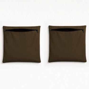 Imagem de Kit 2 Capa De Almofada 42cm Decorativa Suede Sofá Poltrona Marrom