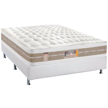 Imagem de Cama Box Casal: Colchão Molas Pocket Ensacadas Castor Silver Sr Air + Base CRC Courano White (138x188)
