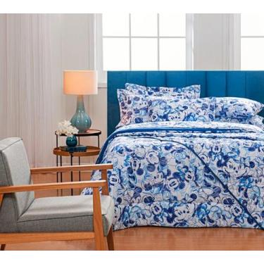 Imagem de Edredom Casal Dupla Face Mickey Mouse Blue 01 Peça - Casanet