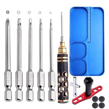 Imagem de FriHobby Bandeja de parafuso RC e conjunto de chaves de fenda RC 5 em 1, chave de roda de 17 mm pequena cruz hexagonal kit de ferramentas para RC Car Crawler Truck Multi-Axis FPV Racing Drone RC Quadcopter Helicóptero Carro