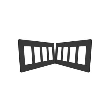 Imagem de MORNING GROUP Capa de interruptor decorador quádruplo com acabamento fosco, placa de parede sem parafusos, tamanho padrão 4 - 20,8 cm x 11,5 cm, termoplástico de policarbonato, listado na UL, preto