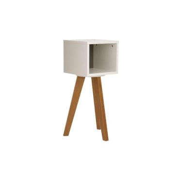 Imagem de Mesa de Cabeceira Quarto em Madeira e MDF com Nicho Eme Oppa Design - Grafite