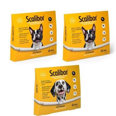 Imagem de Kit 2 Coleiras Scalibor P 48cm 1 Scalibor G 65cm Leish msd - Msd Saúde