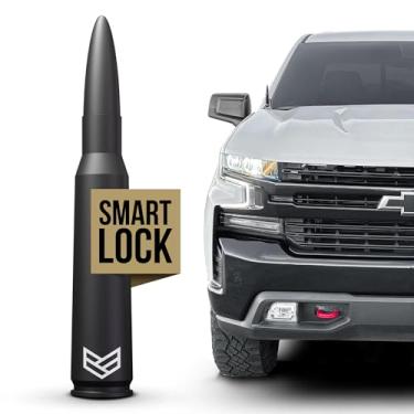 Imagem de RONIN FACTORY Bullet Antenna Chevy Silverado & GMC Sierra Trucks - Acessórios 50 Cal - Antifurto - Seguro para Lavagem de Carro - Antena de Substituição Curta para Caminhão (SmartLock)
