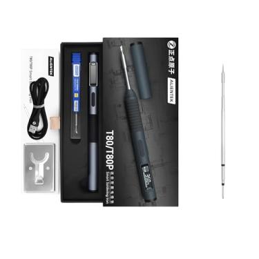 Imagem de FeelTech Ferro de solda elétrico T80/T80P, temperatura ajustável, 100 W, aquecimento rápido, portátil, digital, estação de soldagem inteligente C210 C245 (T80+T80-I Tip)