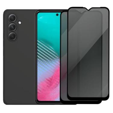 Imagem de Kit 2 Películas de Privacidade Anti Espião + Capa Preta para Samsung Galaxy M54, Vidro Temperado 3D