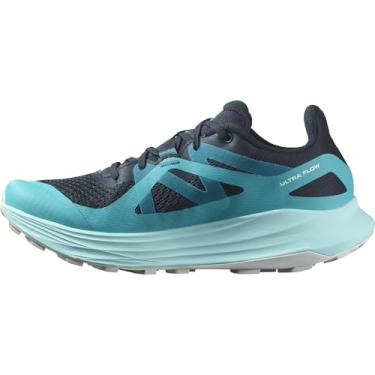 Imagem de Salomon Tênis feminino de caminhada Ultra Flow, Carbono/Pavão Azul/Branco, 35