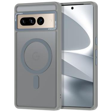 Imagem de Casehas Capa magnética para Google Pixel 7 Pro, [proteção contra quedas de grau militar] [compatível com MagSafe] à prova de choque, fina, translúcida, fosca, antiderrapante para mulheres e homens