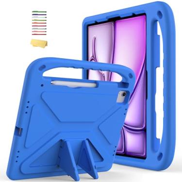 Imagem de UUcovers Capa infantil para iPad Air 33.0 cm M2 2024 com suporte/alça/caneta stylus porta-lápis, leve, macio, EVA, resistente, à prova de choque, resistente, dobrável, para meninas e meninos, linda