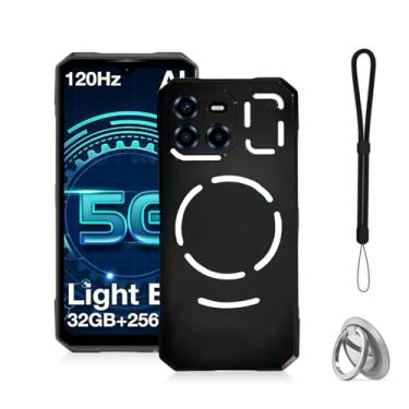 Imagem de Capa para DOOGEE Blade GT, capa protetora de telefone NOUKAJU TPU, capa protetora de quatro cantos, função de suporte, suporte ajustável, capa protetora para DOOGEE Blade GT (preto)