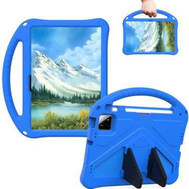 Imagem de Sfulatdc Capa infantil para tablet com alça embutida e suporte, leve, à prova de choque, compatível com Xiaomi Pad 7/7 Pro 11,2 polegadas, azul