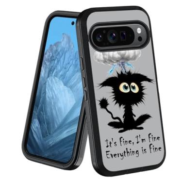 Imagem de stmedazm Capa para Google Pixel 10/10 Pro e Google Pixel 9/9 Pro, grau militar, resistente, [3 camadas], à prova de poeira, à prova de choque, capa protetora de corpo inteiro, gato engraçado - It's