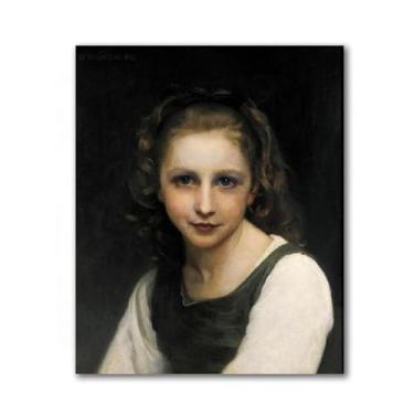 Imagem de LXURY Bouguereau.Retrato de uma jovem. Reprodução de pinturas famosas. Arte de parede em tela. Pôsteres e impressões. Imagem para decoração de casa 40 x 48 cm sem moldura