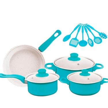 Imagem de Conjunto Panelas Antiaderente e Utensílios [Azul]