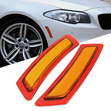 Imagem de 2 peças para BMW F10 Série 5 2011-2014 refletor de para-choque dianteiro Marke Fender (âmbar)
