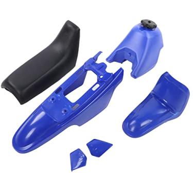 Imagem de Estink Tanque de Gás Traseiro Traseiro Fenders Kit de Assento de Tanque de Combustível para PW50 PW-50 Bike de Terra de Peewee Com Pára-lamas de Plástico de Couro Artificial