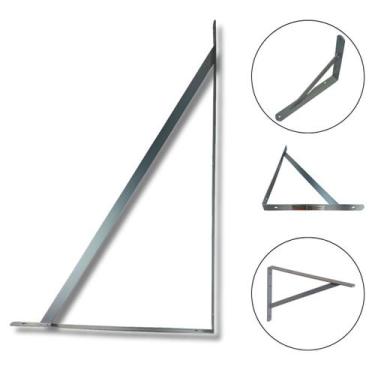 Imagem de Mão Francesa Cinza Cantoneira Metálica 50cm BFH2444 Bestfer - ARNO