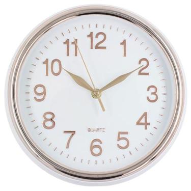 Imagem de Relógio de Parede Decoração 30cm Luxo Moderno - Livon, Rose Gold