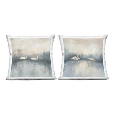 Imagem de Stupell Industries Almofada estampada para interior Still Waters and Soft Wings, 45 x 18 x 45, bege