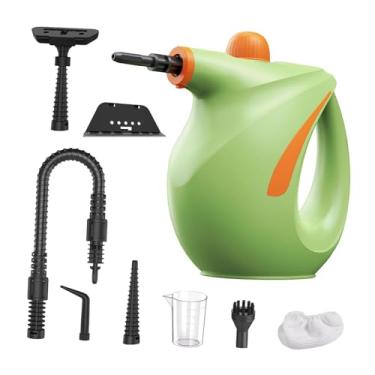 Imagem de Baoblaze Vaporizador portátil para limpeza a vapor com tanque de água de 700 ml. Potente vapor de 1200 W para limpeza de roupas e estofados de janelas, Verde