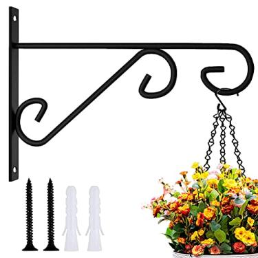 Imagem de ZEECER Suporte Para Plantas Suspenso, 1 Pacote De Cabides 10 Polegadas Áreas Externas E Internas, Gancho Cesta Metal Com Revestimento Antiferrugem, Ganchos Parede Decorativos Plantas, Flores, Lanter