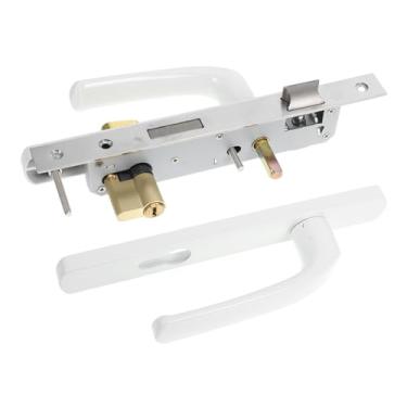 Imagem de LIFKICH Maçaneta de substituição resistente com trava de liga de alumínio acabamento preto maçaneta de porta de entrada segura para casa, apartamentos, hotéis, sem chave