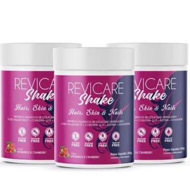 Imagem de 3 Potes Revicare Shake Peptídeos de Colágeno, Ácido Hialurônico, Coenz