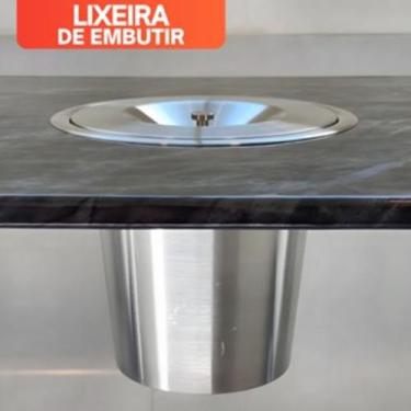 Imagem de Lixeira de Embutir Inox para pia gourmet - 8 Litros - OnixLimp