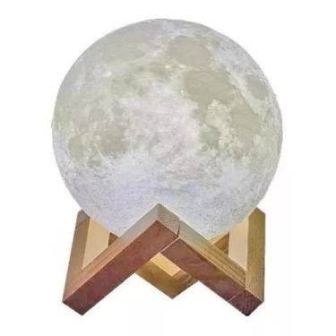 Imagem de Luminaria Lua Cheia 3D Abajur Touch RGB Decoracao USB LED LUA - MOON