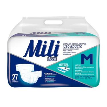 Imagem de Fraldas Geriátrica Mili Vita Mega Tamanho M com 27 Unidades