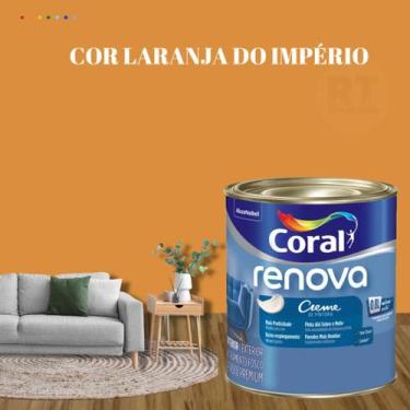 Imagem de Tinta de Parede Acrílica Coral Renova Cor Laranja 800ml Lavável Premiu