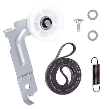 Imagem de WISINY Kit de peças de reposição para secadora DC93-00634a Polia intermediária, 6602-001655 Correia de secadora, DC61-01215B Mola de tensão compatível com substituição de secadora Samsung dv45h7000ew