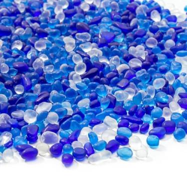 Imagem de Keedolla 400 g Fosco Azul Misto Pedra Preciosa Enchimento Contas Tanque de Peixes Pedras Cascalho, Betta Fish Bowl Pedras Pedras para Artesanato DIY, Aquário e Decoração de Casa - Azul Marinho, Azul