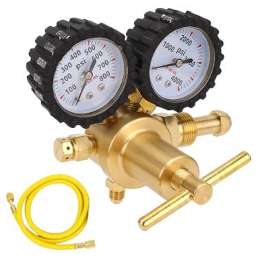 Imagem de Fafeicy Kit de Válvula Regulador de Nitrogênio, 0-800 Psi Com 60 Polegadas de Mangueira CGA580 Inlet, para Teste de Pressão HVAC e Purga