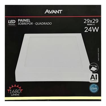 Imagem de 2X Painel Plafon Sobrepor Led 24W Quadrado Avant 4000K