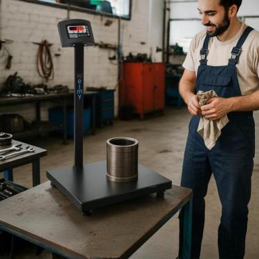 Imagem de Balança Digital Industrial 300kg C/ Coluna 50x50 Preta Welmy, Preto, 1