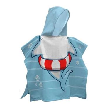 Imagem de Toalha Poncho Capuz Infantil Praia Piscina70x115 100%Algodao - Dohler,